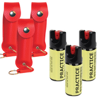 Load image into Gallery viewer, 3 1/2 oz. Pepper Spray Keychains PLUS 3 Inert Training Sprays
